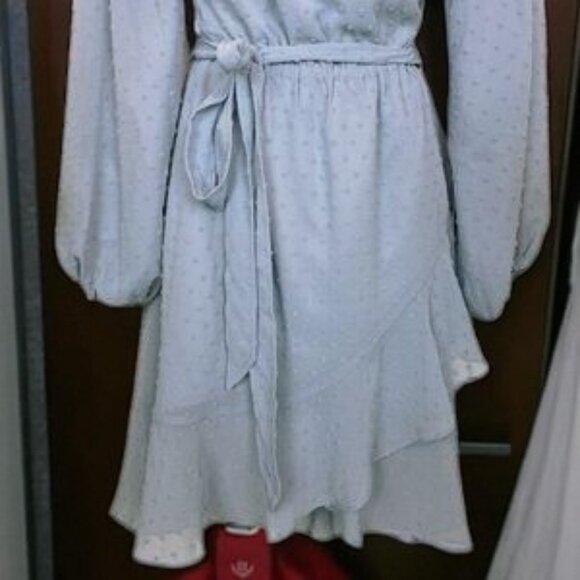 NWT Bellevue the Label Mabel Mini Wrap Dress Periwinkle Blue - Picture 4 of 5